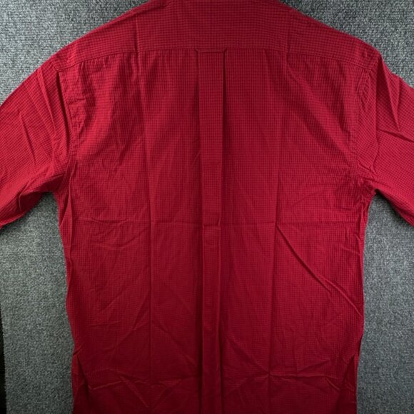 NWT Roundtree & Yorke Button Up Shirt Red Check 15.5 33 Long Sleeve Fine Cotton - Picture 15 of 15